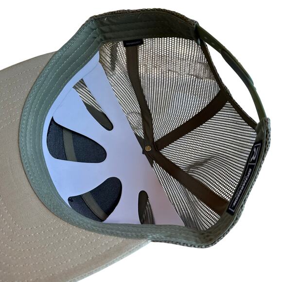 Gen X Trucker Snap Back Hat Raised Outside Flat Bill Richardson Mesh Cap Olive - Picture 3 of 6